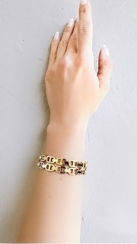 H Designer Link Bangle Bracelet