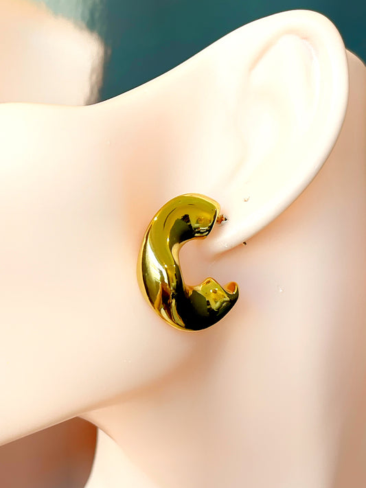 Organic Irregular Tube Hoop Earring