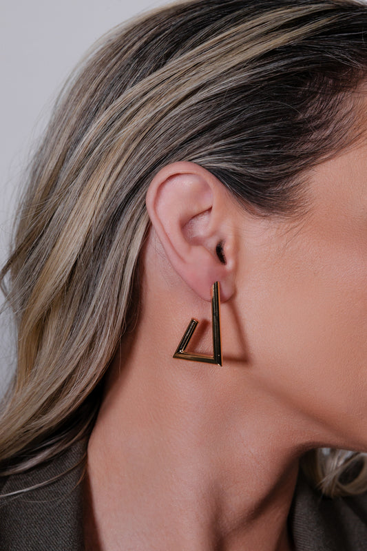 Glossy Triangle Hoop