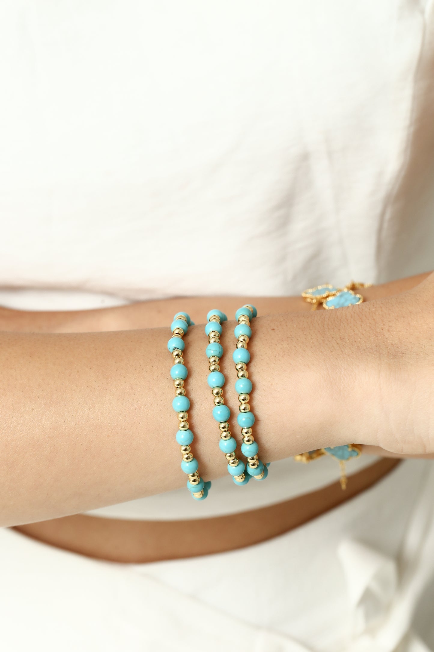 Metal & GemStone Beads Bracelet