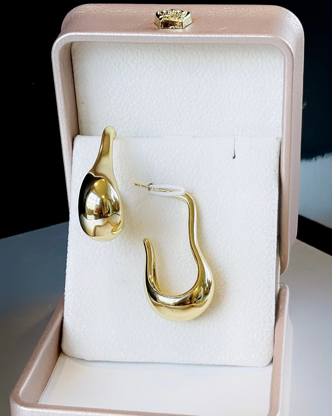 Organic Long Drop Earring Hoop