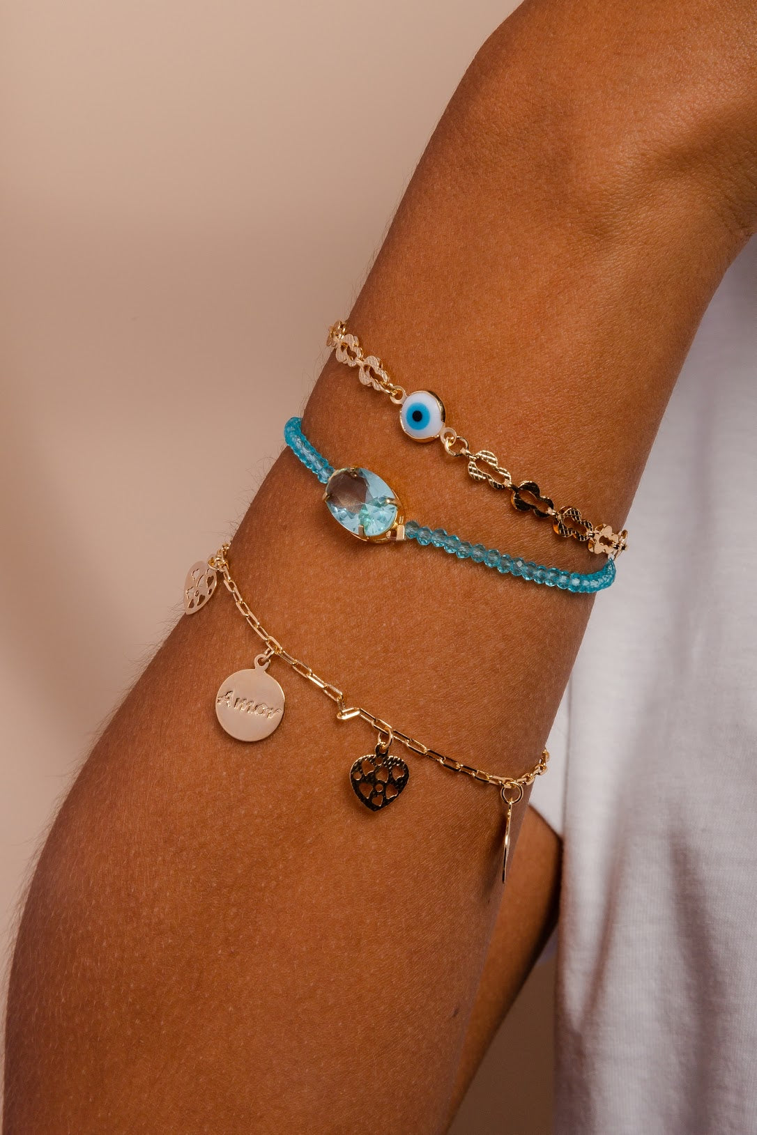 Aqua Crystal Beads Bracelet