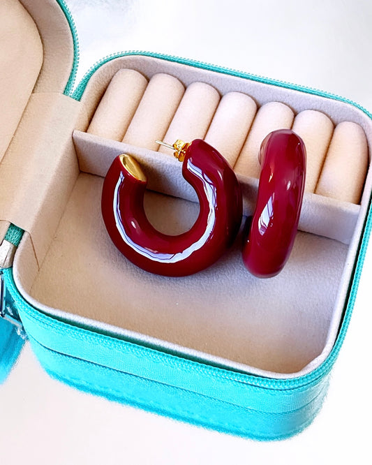 Enamel Tube Earring Hoop