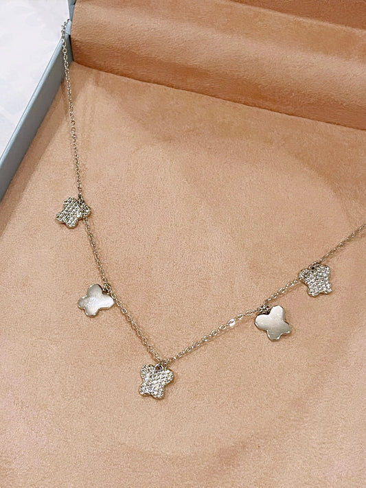 Butterfly Rhodium Necklace