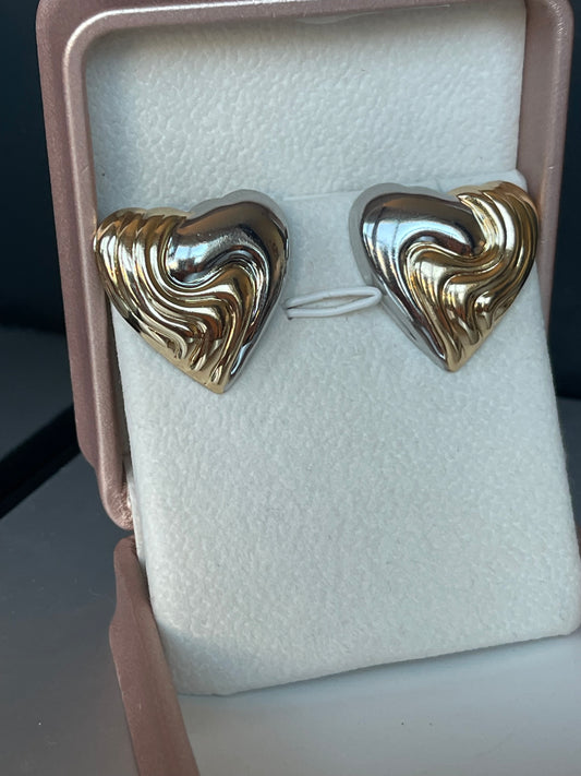 Swirl Mix Metal Heart Earring