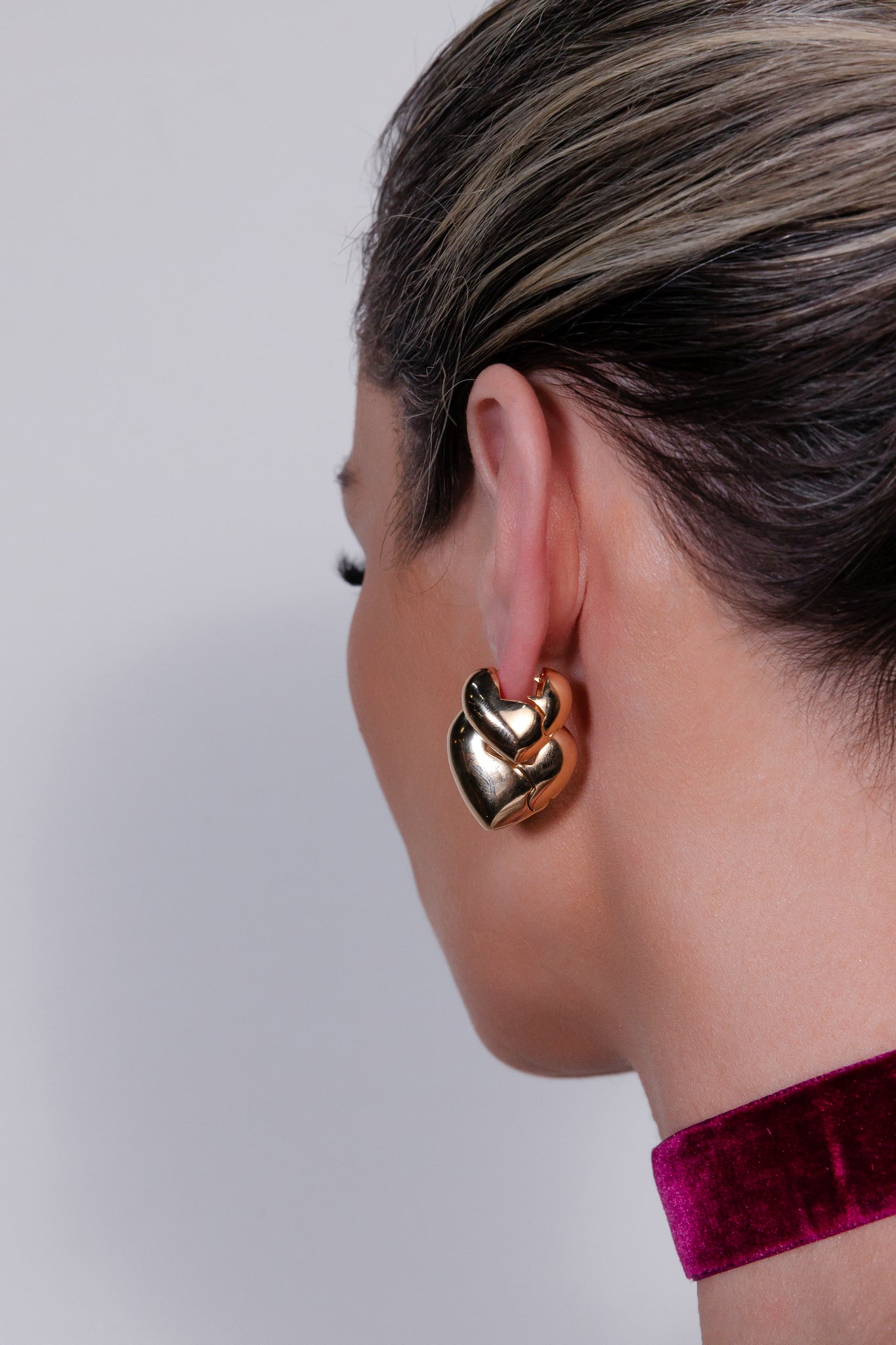 Glossy Dome Heart Hoop