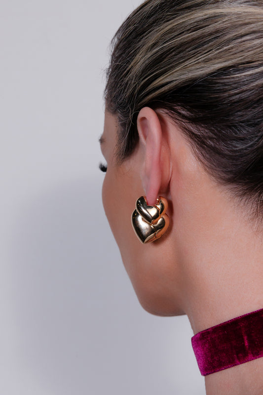 Glossy Dome Heart Hoop