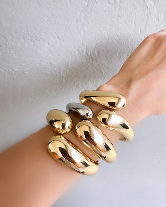 Organic Domed Drop Cuff Bracelet
