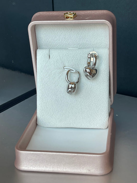 Glossy Heart Dangle Earring Hoop