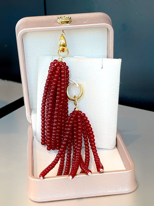2in1 Beaded Tassel Earring Hoop