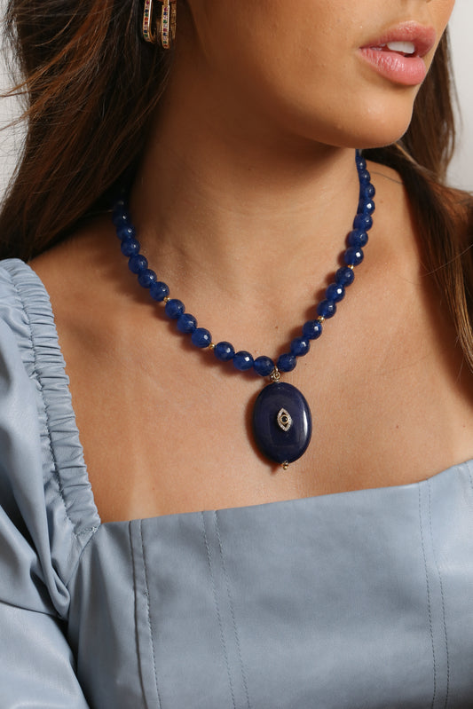 Sodalite Evil Eye Necklace