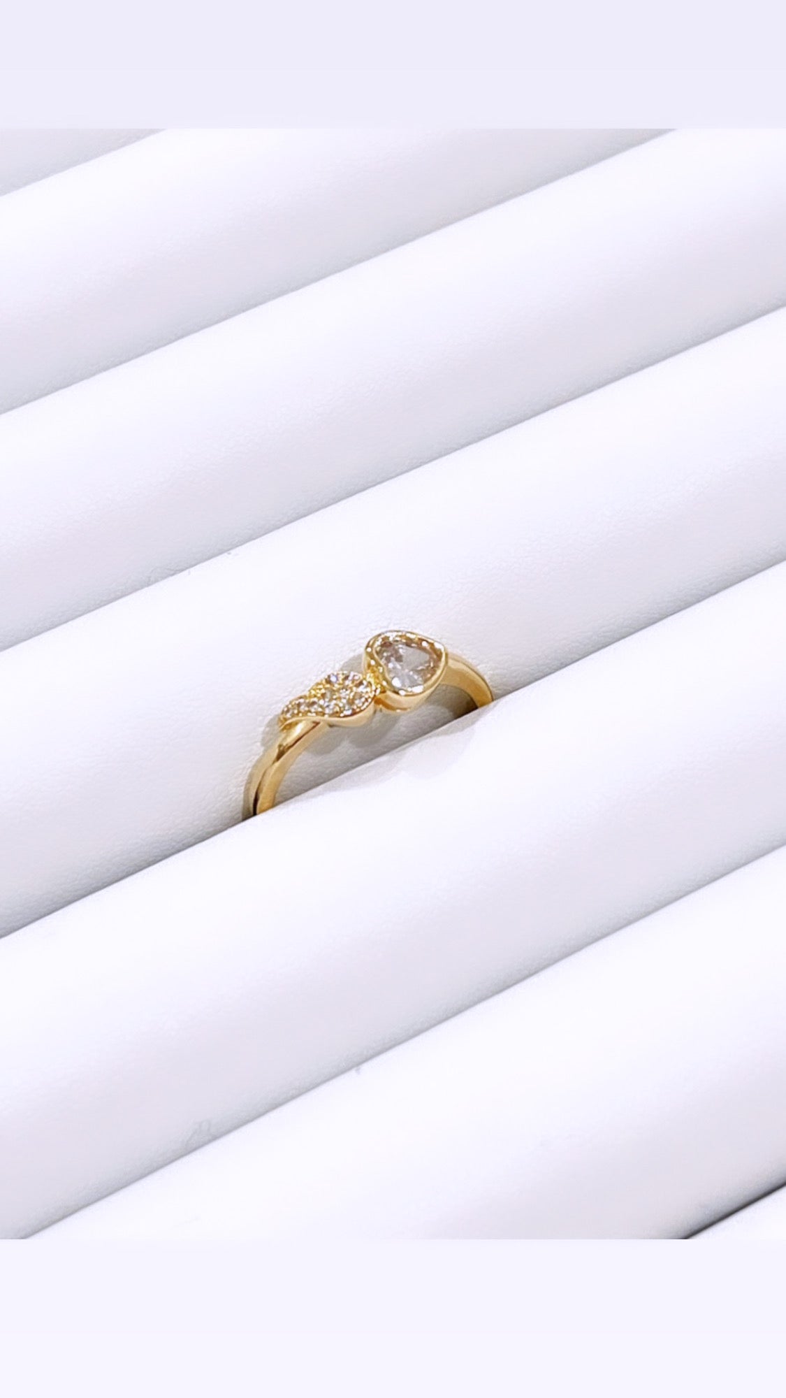 Zirconia Heart and Wing Ring