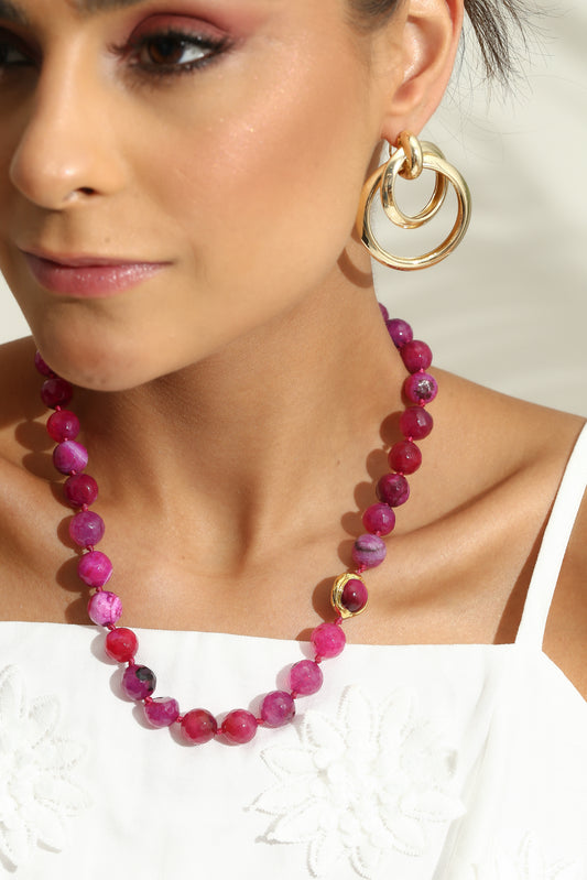 Cherry 11MM Agate Necklace