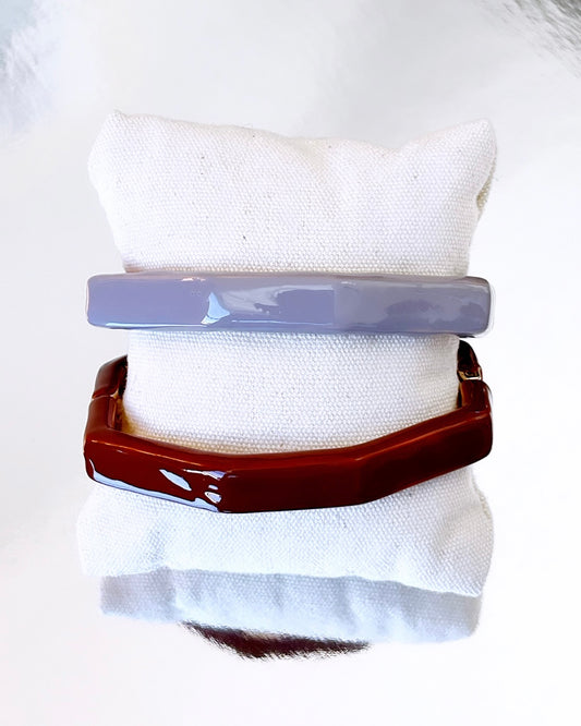 Enamel Sleek Bangle Bracelet