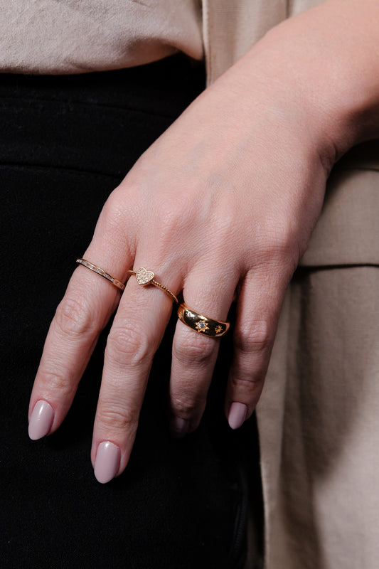 Petit Pave Heart Ring