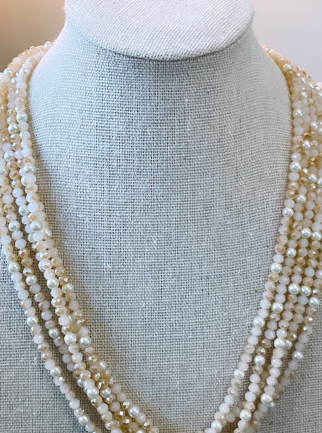 Pearl Coating Nude Torsade Necklace