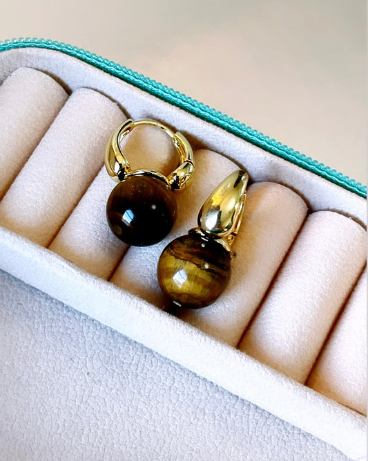 12MM Ball GemStone Earring Hoop