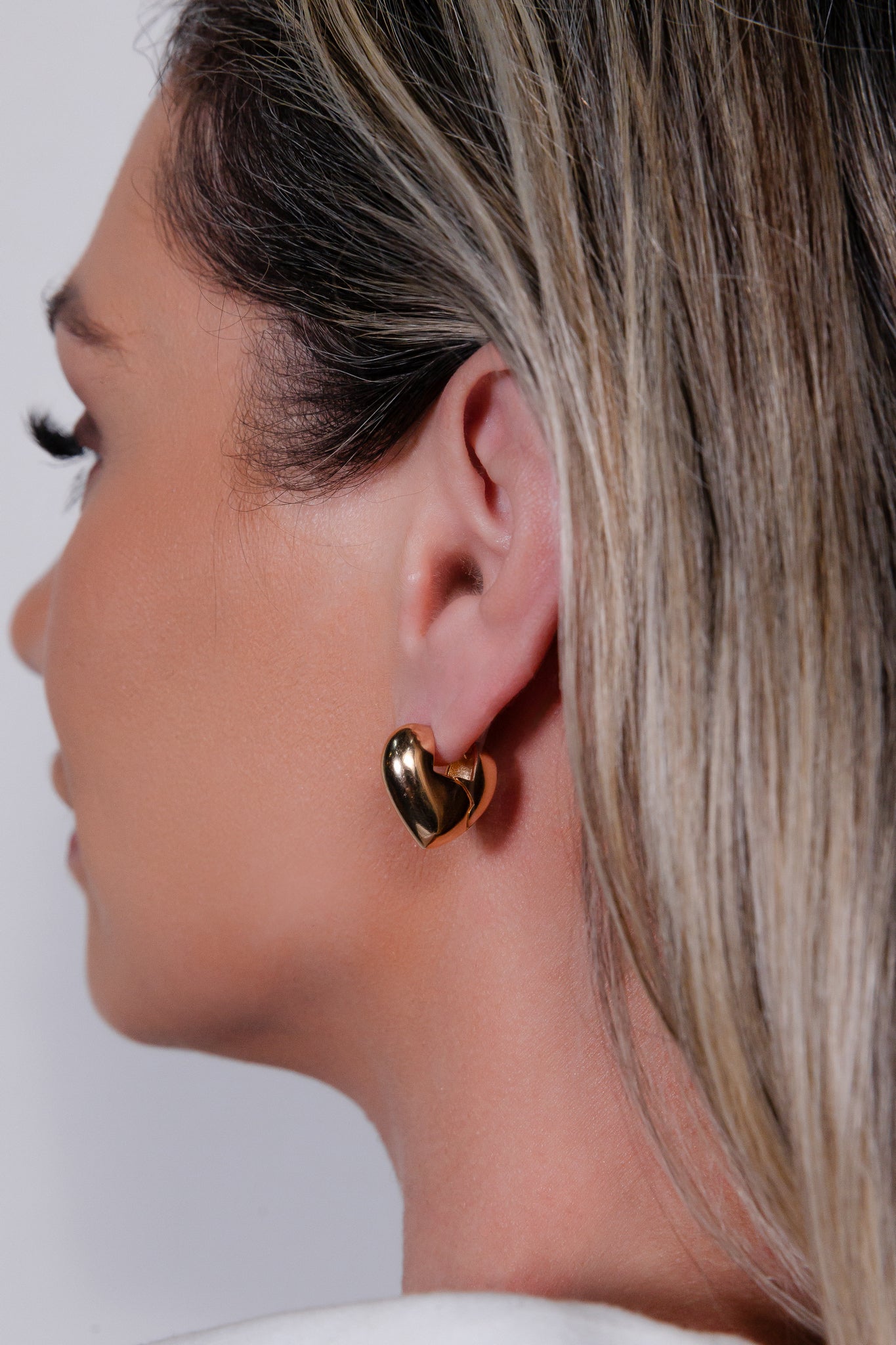 Glossy Dome Heart Hoop