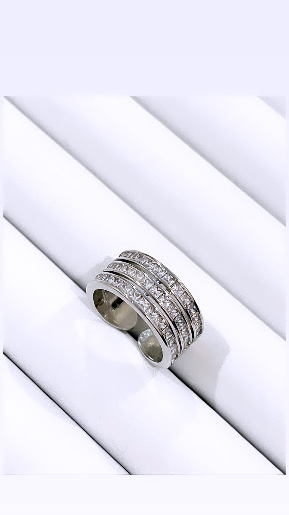 Triple Zirconia Open Ring