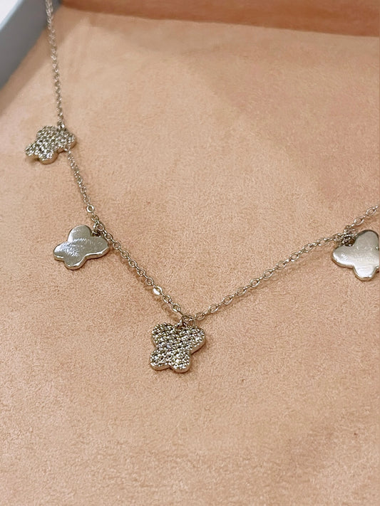 Butterfly Rhodium Necklace