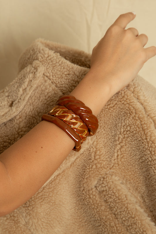 Enamel Sleek Bangle Bracelet