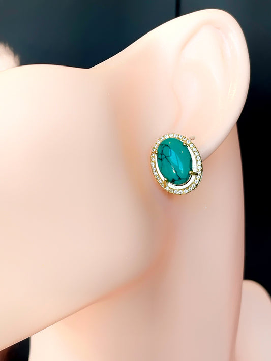 Pave Oval LabGem Earring