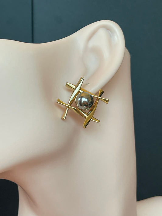 Tic Tac Toe Mix Metal Earring