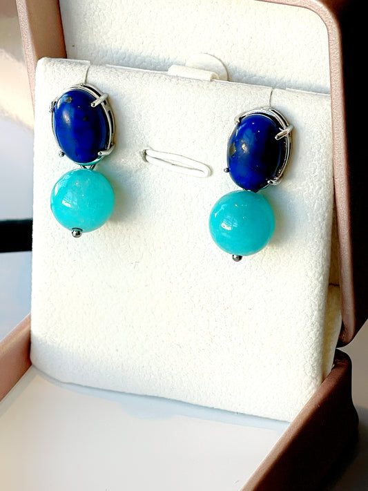 Oval and GemStone Earring
