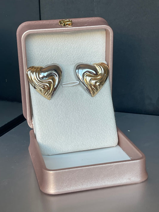 Swirl Mix Metal Heart Earring