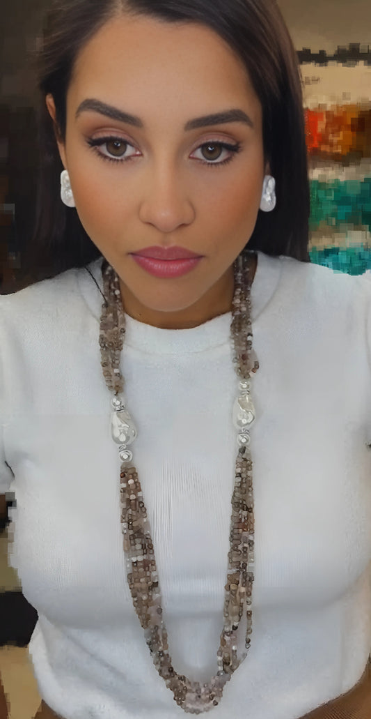 Baroque Pearl Long Torsade Necklace