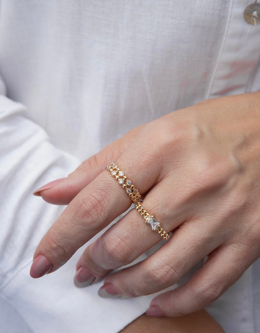 Zirconia Dots Dots Open Ring