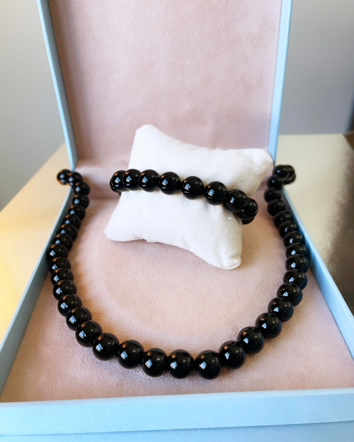 Black Glass Agate Necklace