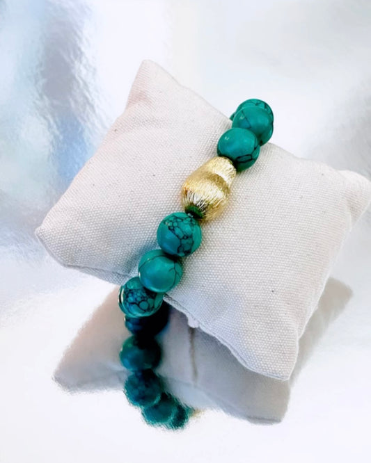 Cyan Turquoise Beads Bracelet