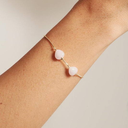 Quartz Heart Bracelet