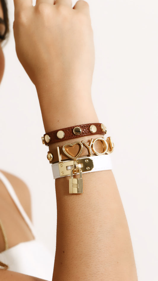 Padlock Faux Leather Bracelet