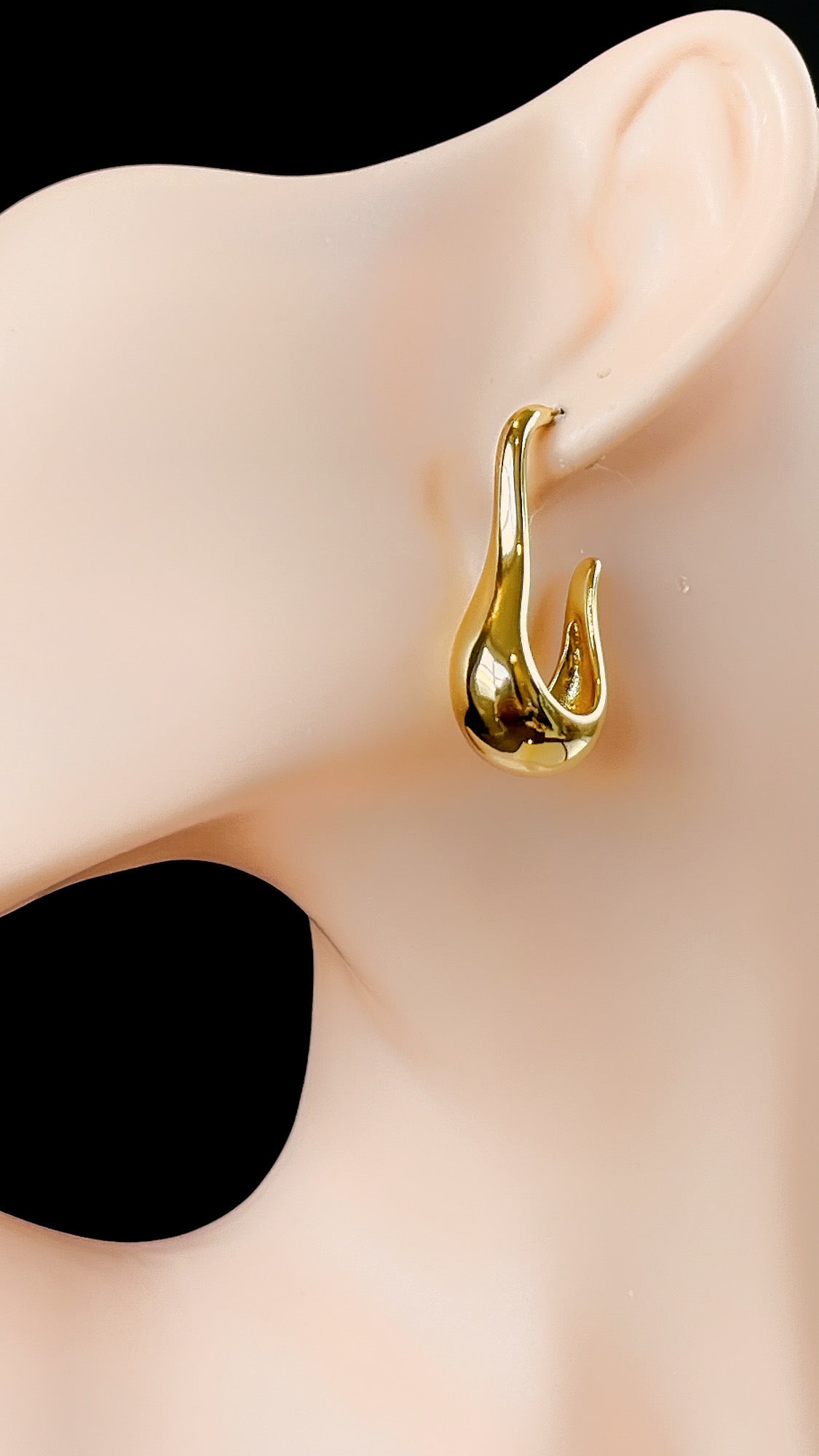 Organic Long Drop Earring Hoop