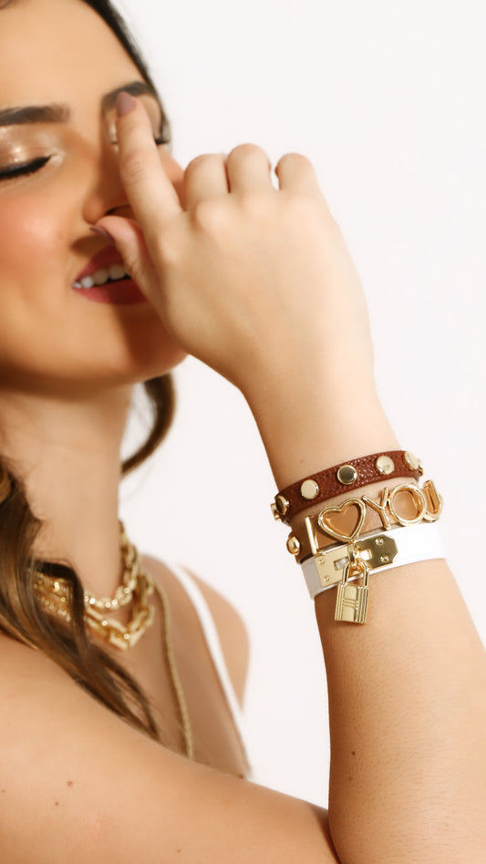 Love Faux Leather Bracelet