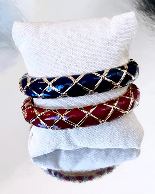 Enamel X Bangle Bracelet