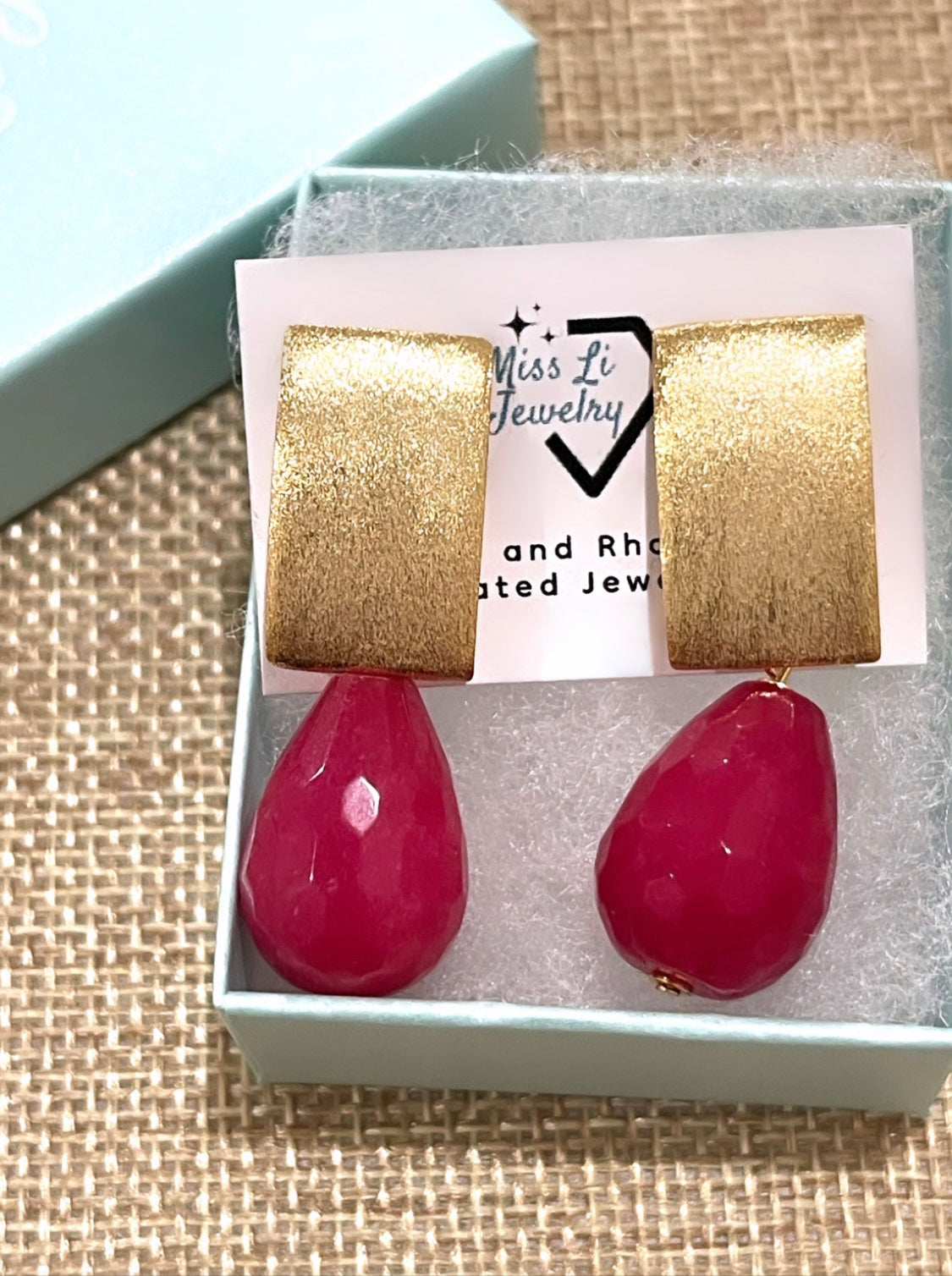 Pink Agate Earring