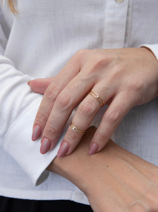 Slim Double Line Duo Ring