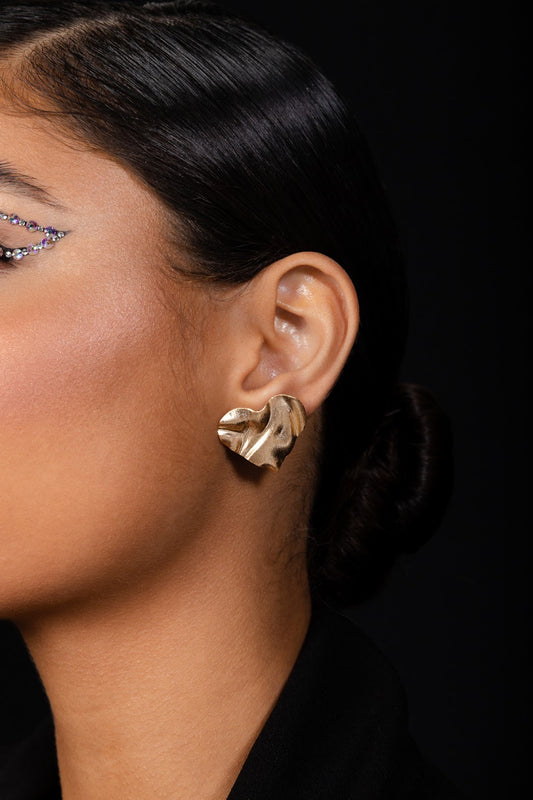 Hammered Matte Heart Earring