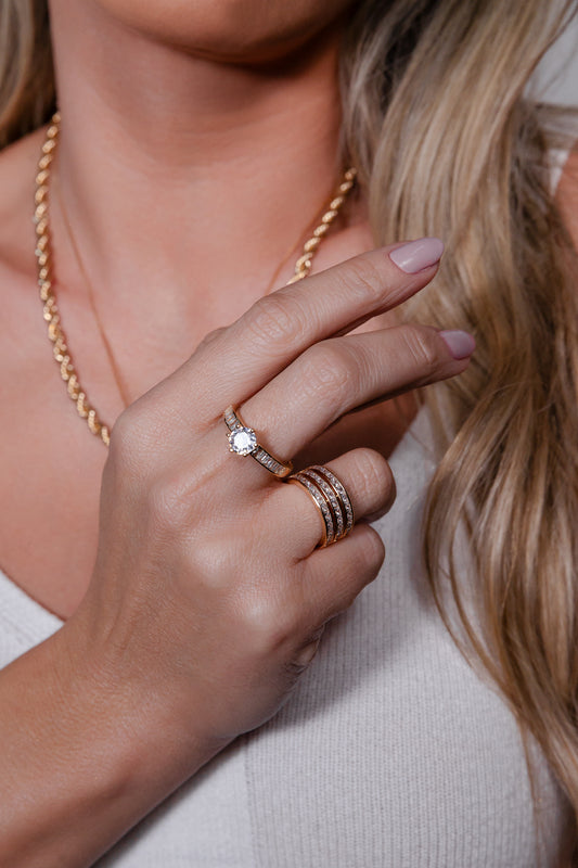 Triple Zirconia Open Ring