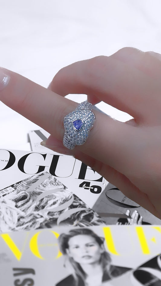 Domed Heart Amethyst Ring