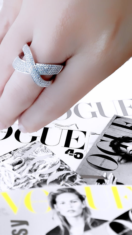 Maxi Pave X Ring