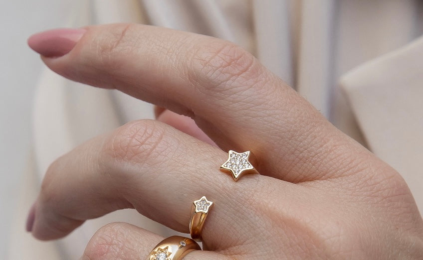 Gold Star Open Ring