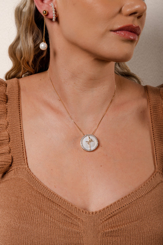 Chain Ball and Pearl Drop Earring