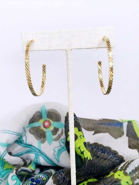 Texturized Hoop Earring