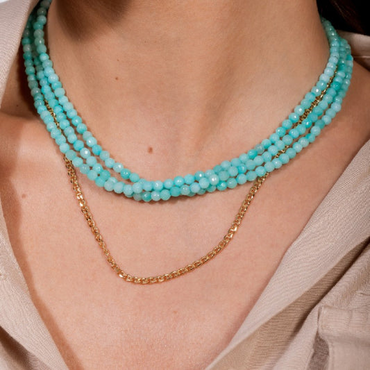 Amazonite Beads Choker Necklace