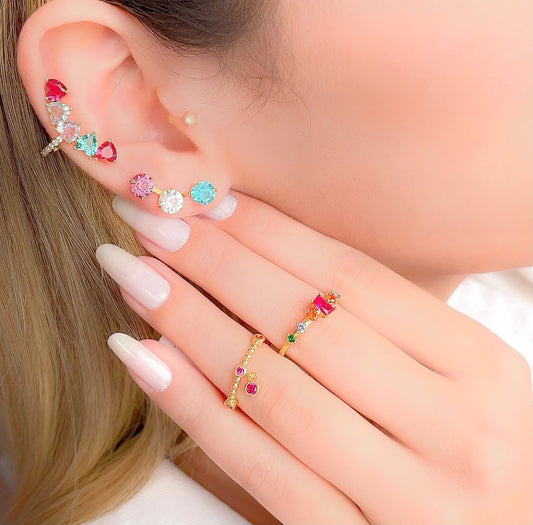 Zirconia Hearts Fake Piercing