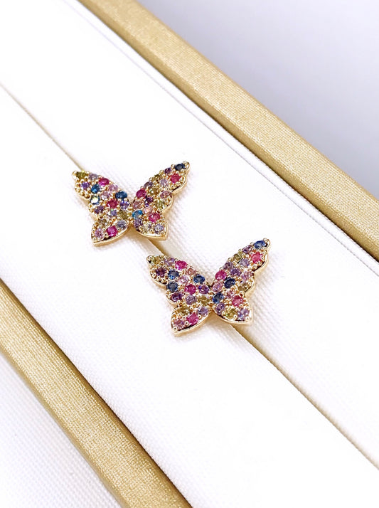 Colored Pave Butterfly Earring